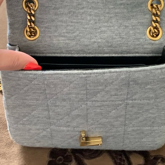 Saint Laurent Jamie Mini Quilted Wool Grey Crossbody Bag - Picture 4 of 8